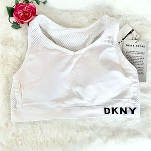 New with tags DKNY SPORT SPORTS BRA with MESH BACK and Removable padding. SZ LG